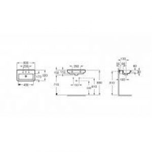 Lavabo mural Dama 60 x 32 cm Roca