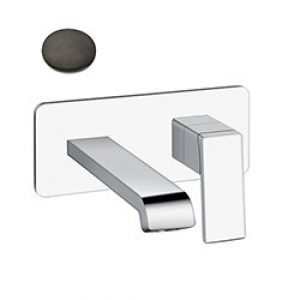 LAVABO MURAL QUADRI S AVEC PLAQUE SAILLIE 18 CHROME NOIR BROSSE – CRISTINA ONDYNA QS25675