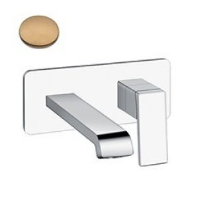 LAVABO MURAL QUADRI S AVEC PLAQUE SAILLIE 18 CM OR ROSE BROSSÉ- CRISTINA ONDYNA QS25634