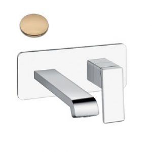 LAVABO MURAL QUADRI S AVEC PLAQUE SAILLIE 18 CM OR ROSE – CRISTINA ONDYNA QS25646