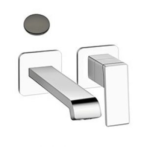 LAVABO MURAL REGULAR QUADRI S 2 TROUS BEC 18 CM CHROME NOIR EX QS267 – CRISTINA ONDYNA QS25772