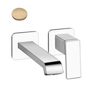 LAVABO MURAL REGULAR QUADRI S 2 TROUS BEC 18 CM OR ROSE  EX QS267 – CRISTINA ONDYNA QS25746