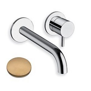 LAVABO MURAL TRIVERDE 2 TROUS BEC 18 CM OR ROSE BROSSE EX TV277 – CRISTINA ONDYNA TV25734