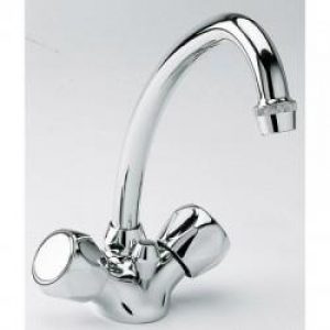 LAVABO ORDO BEC HAUT TETES CERAMIQUE CHROME + VIDAGE – CRISTINA ONDYNA OR11251
