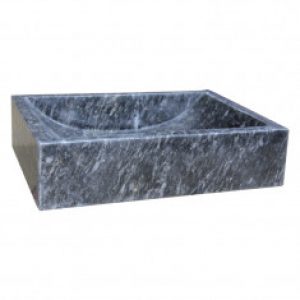 Lavabo à poser en pierre noir marbré L40 x P30 x H10
