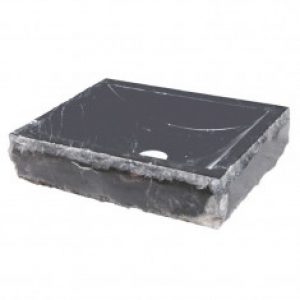 Lavabo à poser en pierre noir marbré L45 x P40 x H10 – Ondyna UC3307