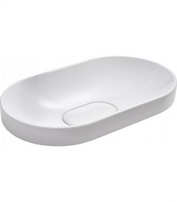 Lavabo à poser&rsquo;DEBUG&rsquo; lxHxP 600x340x135mm en céramique blanche