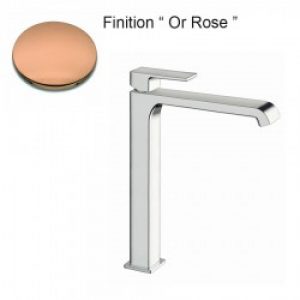 LAVABO QUADRI S MITIGEUR HAUT AVEC VIDAGE UP&DOWN OR ROSE – CRISTINA ONDYNA QS22846