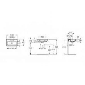 Lavabo sur colonne Dama 55 x 46 cm Roca