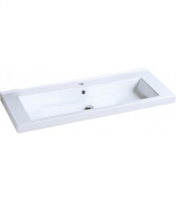 Lavabo &lsquo;TRENDY&rsquo; lxHxP1210x155x510mm avec 1 trou pour robinetterie