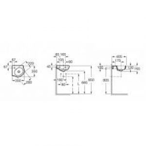 Lave-mains Meridian 35 x 35 cm Roca
