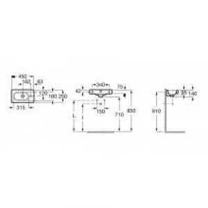 Lave-mains Meridian 45 x 25 cm Roca
