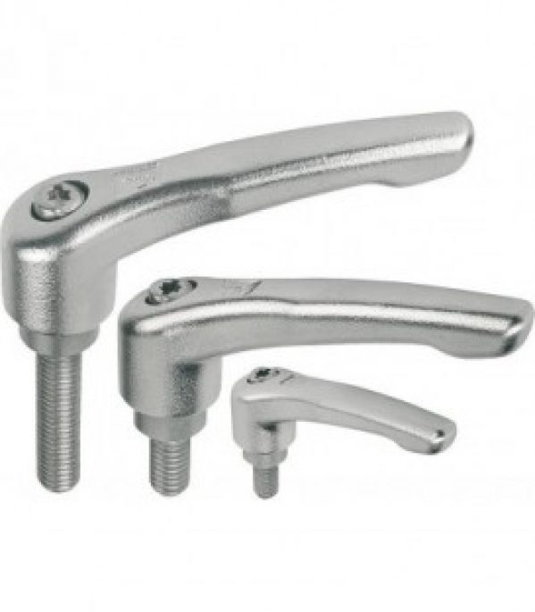 Levier de serrage avec filetage male M10 x 20 Nirosta