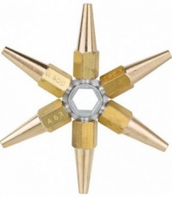 Ligne de gicleur pour chalumeau gaz 6 buses, 100/160/200/250/315/400 l/h