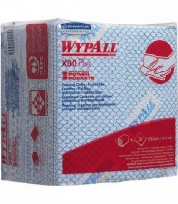 Lingettes WYPALL S80 Plus, bleu/blanc Emballage de 240 lingettes