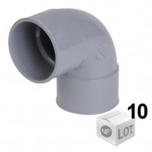 Lot de 10 Coudes PVC 87°30 Femelle Femelle Ø32 ou Ø40 ou Ø50 Nicoll
