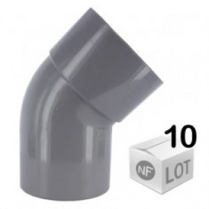 Lot de 10 raccords PVC – Coude 45° MF Ø32 ou Ø40 ou Ø50 ou Ø100 FIRST-PLAST