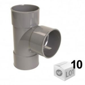 Lot de 10 Tés pied de biche PVC d’évacuation 87°30 – Femelle Femelle Ø32 ou Ø40 ou Ø50 – Nicoll