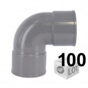 Lot de 100 raccords PVC – Coude 87°30 FF Ø32 ou Ø40 ou Ø50 FIRST-PLAST