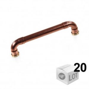 Lot de 20 poignées de meuble cuivre « Industriel » – Entraxe 128 cm Ø12 – Arcanaute