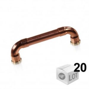 Lot de 20 Poignées de meuble cuivre « Industriel » – Entraxe 96mm Ø12 – Arcanaute