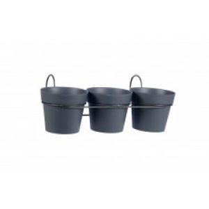 Lot de 3 pots TOSCANE – Gris anthracite