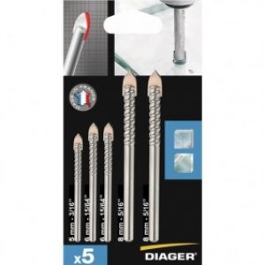 Lot de 5 forets verre et carrelage 418 C