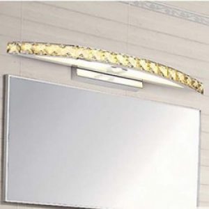 Luminaire de miroir contemporain en inox avec décoration doré