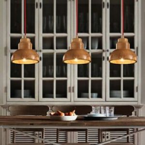 Lustre Classique en Bois avec un slot à lampe