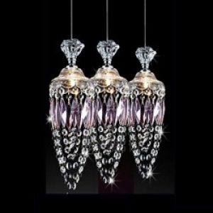 Lustre Contemporain en Cristal Violet