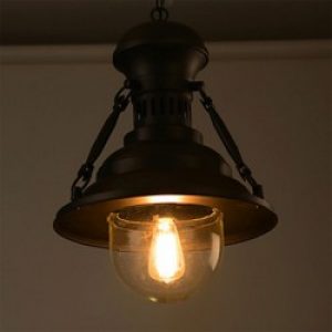 Lustre en Métal et verre à style rétro