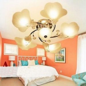 Lustre élégant plaqué décoré par 5 stores en Verre