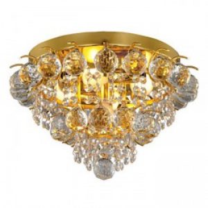 Lustre Moderne doré en Cristal avec 5 slots à ampoule