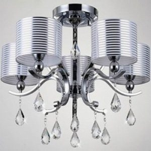 Lustre moderne en cristal à 6 lumières