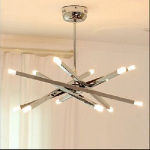 Lustre Rustique en Métal argenté