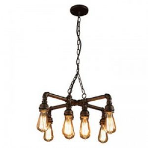Lustre style vintage à 6 lampes