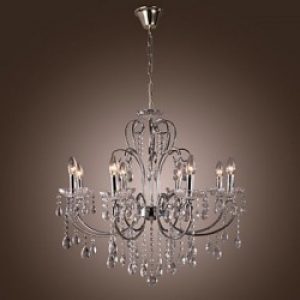 Lustre traditionnel chromé en Cristal