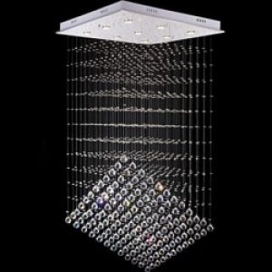 Lustre Transparent en Cristal Argenté