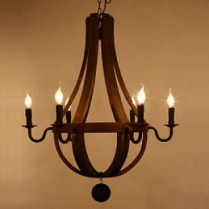 Lustre Vintage avec Style mini en Bois Bambou