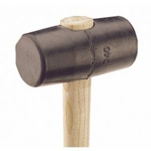 Maillet tonneau caoutchouc avec manche en frêne