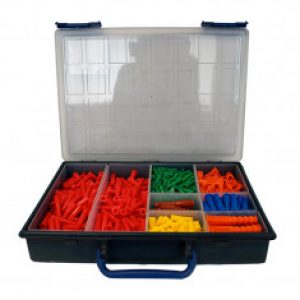 Mallette chevilles avec collerettes spécial sanitaire 493 pièces