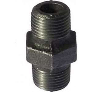 Mamelon fonte double mâle galvanisé ou noir