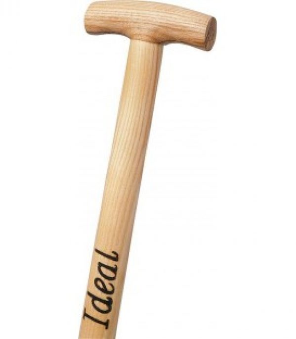 Manche en T frene Ideal 85 cm coudé, laqué, pour toutes les beches Britta