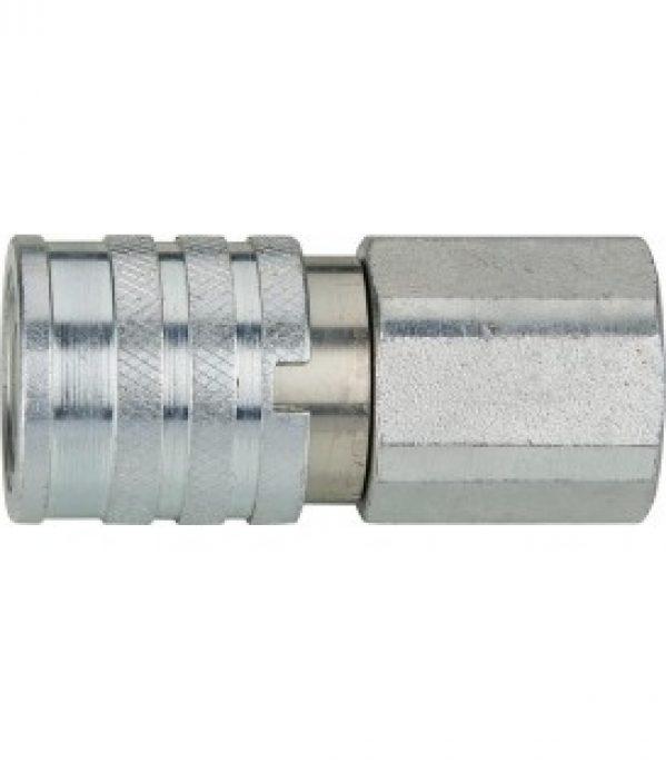 Manchon d&rsquo;accouplement hydraulique avec soupape plat, ISO 16028, 3/8&Prime; femelle