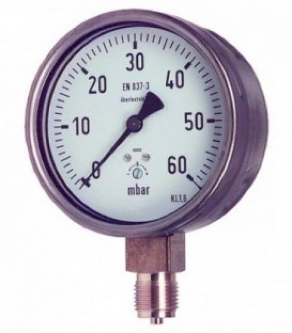 manometre a capsule KP 100.3 0-60mbars, DN15 (1/2&Prime;) diamètre 100mm