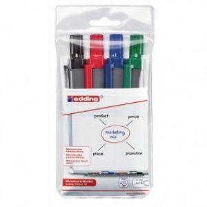 Marqueurs rétractables – pour tableau blanc – assortiment – E-12