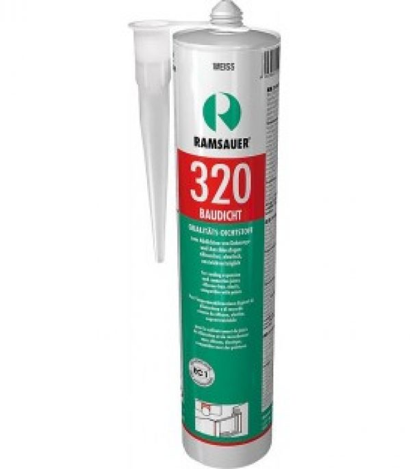 Masse d´étanchéification de construction Hybrid 320 blanc 310ml contrôlée pour une utilisation dans le domaine alime…