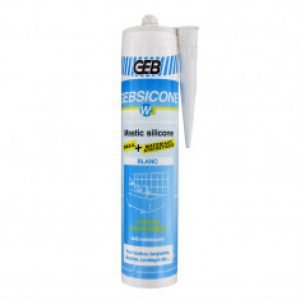Mastic silicone Blanc GEBSICONE W2 joints sanitaires