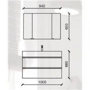 Meuble 100 cm 2 tiroirs SPIRIT SALGAR