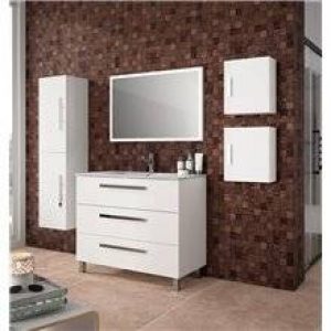 Meuble 100 cm Blanc brillant 3 tiroirs FUSSION…